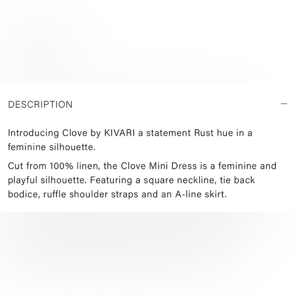 KIVARI Clove Mini Dress in Rust color NWT XS - Picture 7 of 13